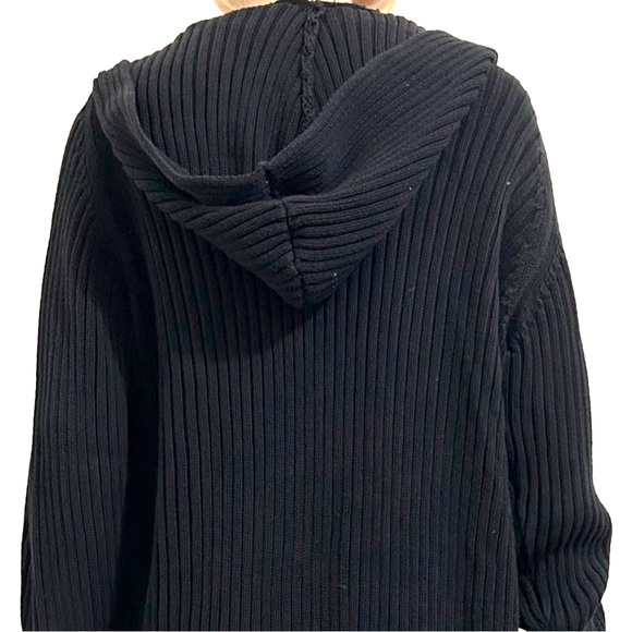 Jeanne Pierre Black Long Hooded Cardigan - Picture 4 of 5